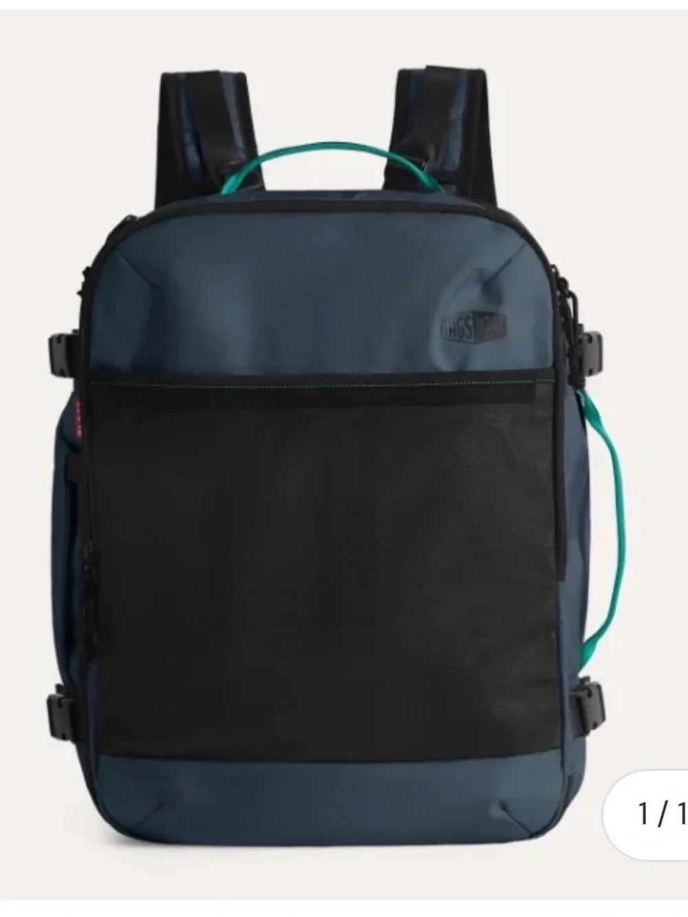 Bags Mart Men's Slate Blue Backpack with Black Front Panel